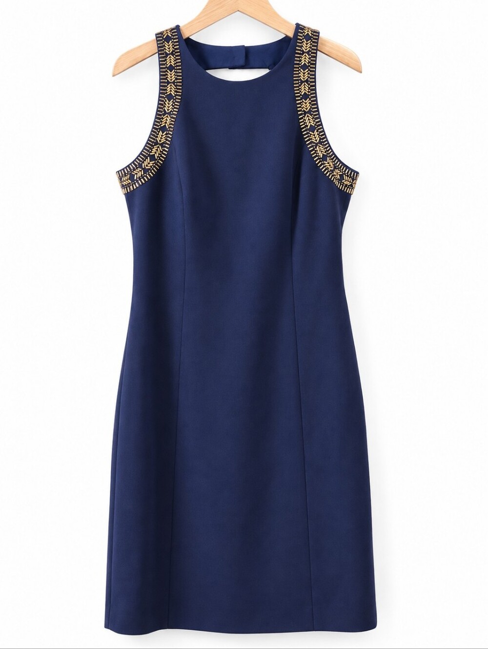 Lilly Pulitzer Chrissy Shift Dress True Navy Gold Embellished Size 0